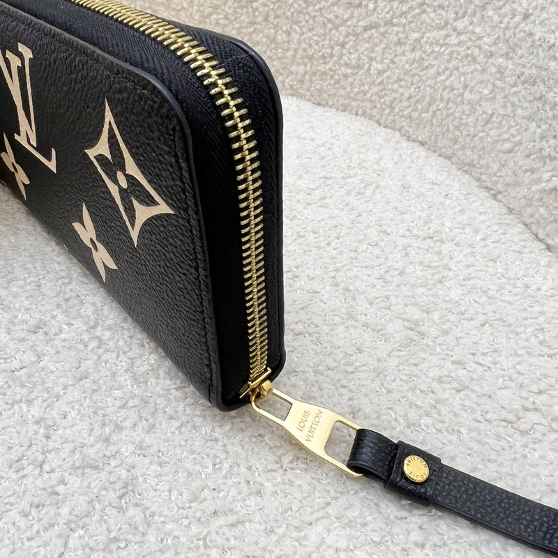 LV Clemence Wallet in Bicolor Monogram Empreinte Leather and GHW