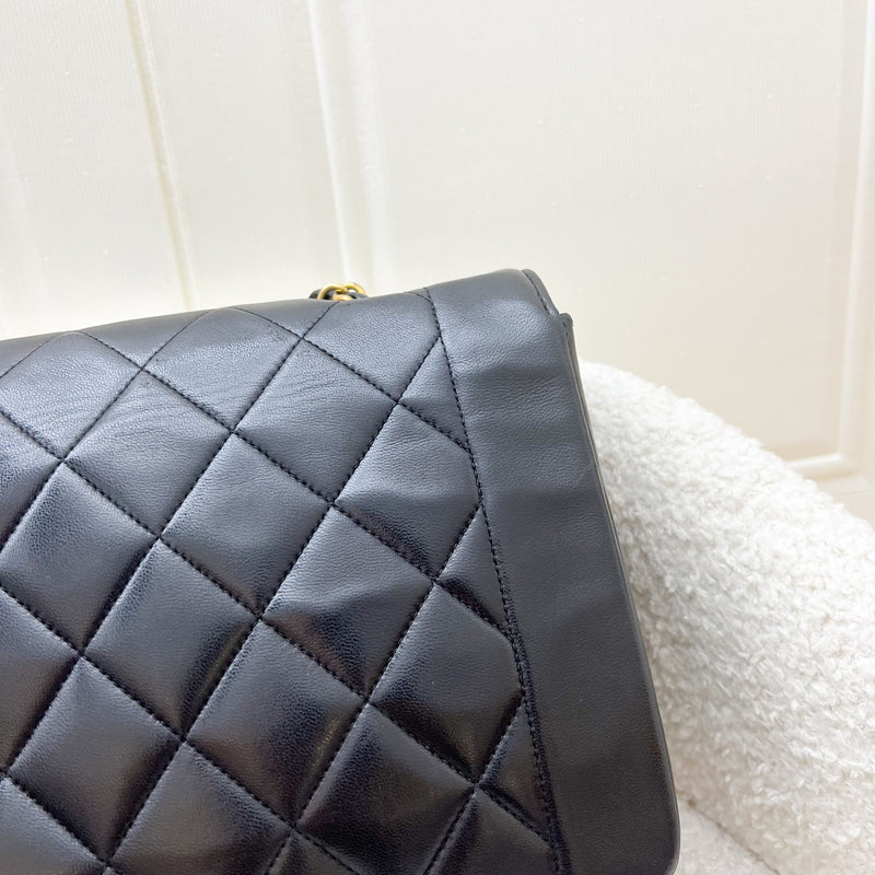 Chanel Medium Vintage Diana Flap in Black Lambskin and 24K GHW