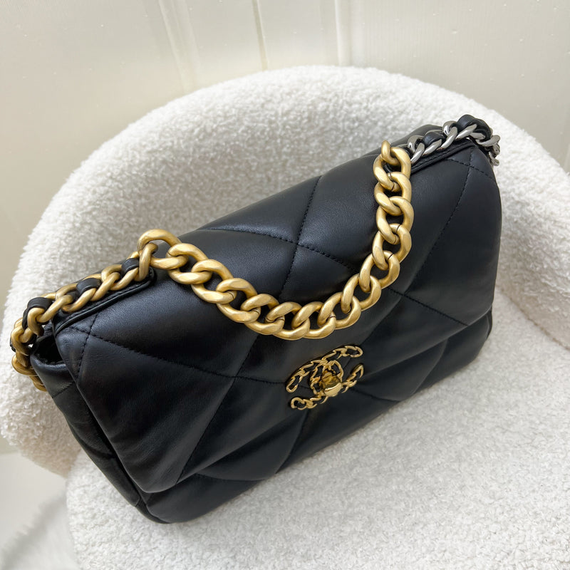 Chanel 19 Small Flap in Black Lambskin and 3-Tone HW