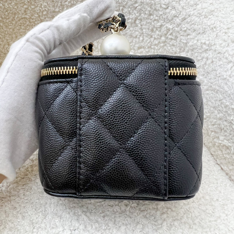 Chanel Mini Cube Clutch with Chain in Black Caviar and LGHW