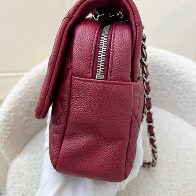 Chanel Easy Caviar Jumbo Flap Bag in Burgundy Red Caviar and SHW