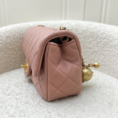 Chanel Pearl Crush Mini Rectangle Flap in 21B Rose Pink Lambskin and AGHW