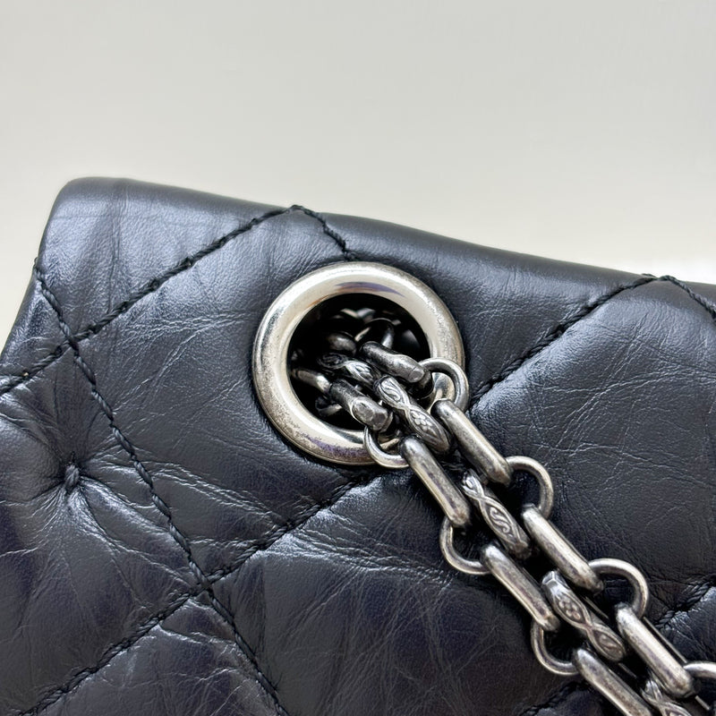 Chanel 2.55 Reissue 226 Flap in Black Distressed Calfskin and RHW