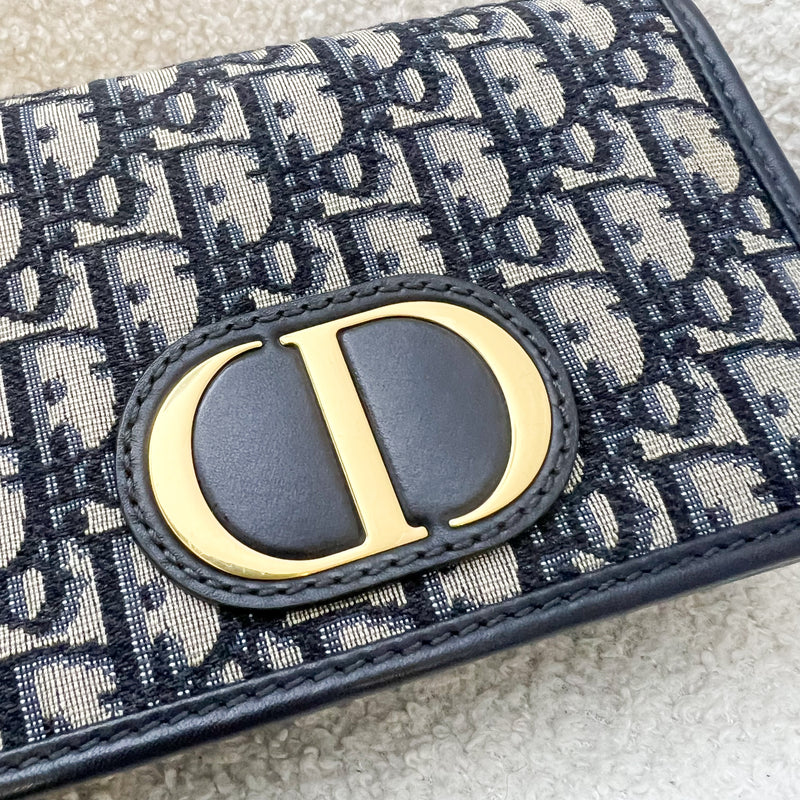 Dior 2-in-1 30 Montaigne Pouch / WOC in Navy Oblique Canvas GHW