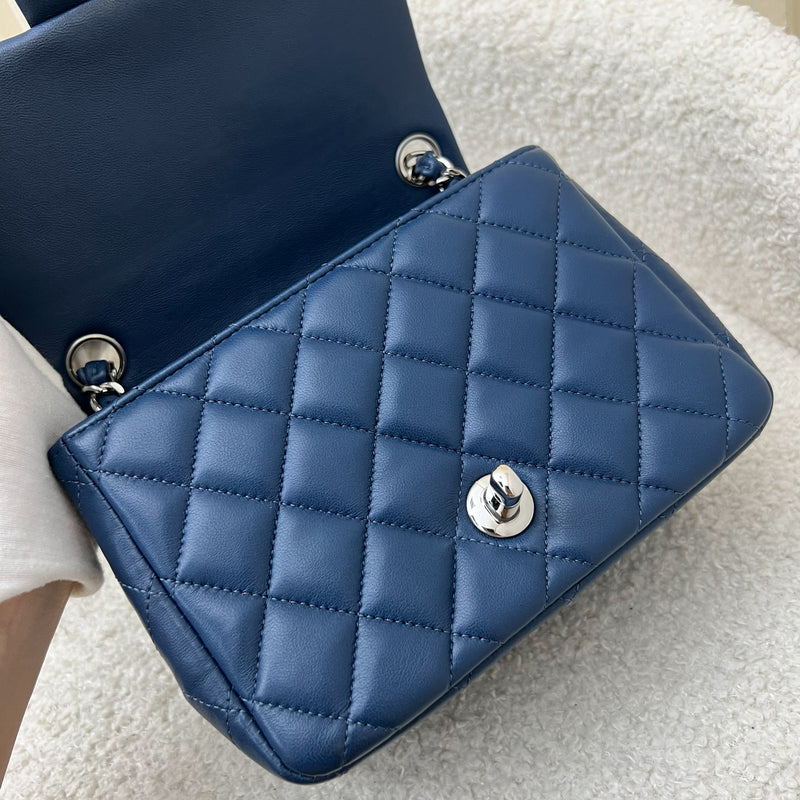 Chanel Classic Square Mini Flap in Blue Lambskin and SHW