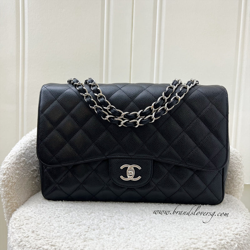 Chanel Jumbo Classic Flap SF in Black Caviar and SHW