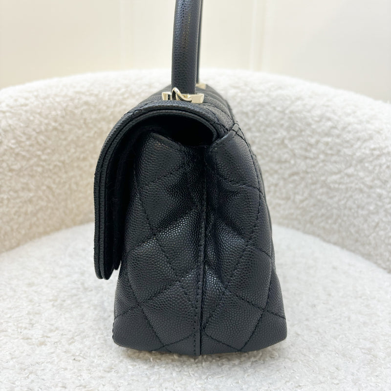 Chanel Mini 19cm Coco Handle Flap in Black Caviar and LGHW