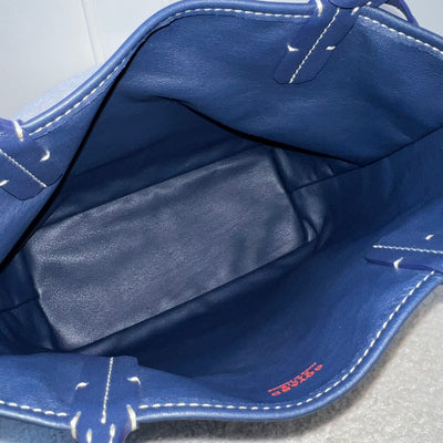 Goyard Mini Anjou Tote in Navy Goyardine Canvas with Navy Trim