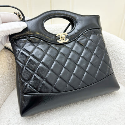 Chanel 31 Mini / Small Bag in Black Shiny Calfskin and LGHW