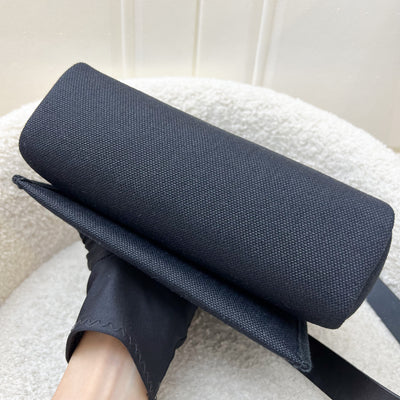 Hermes Mini Herbag Retourne in Noir Black Toile Militaire Canvas, Black Vache Hunter Leather and GHW