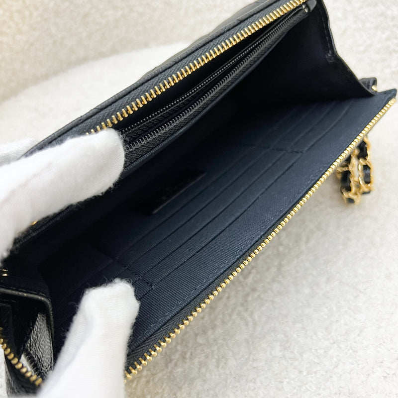 Chanel Wristlet Clutch in Black Caviar and GHW