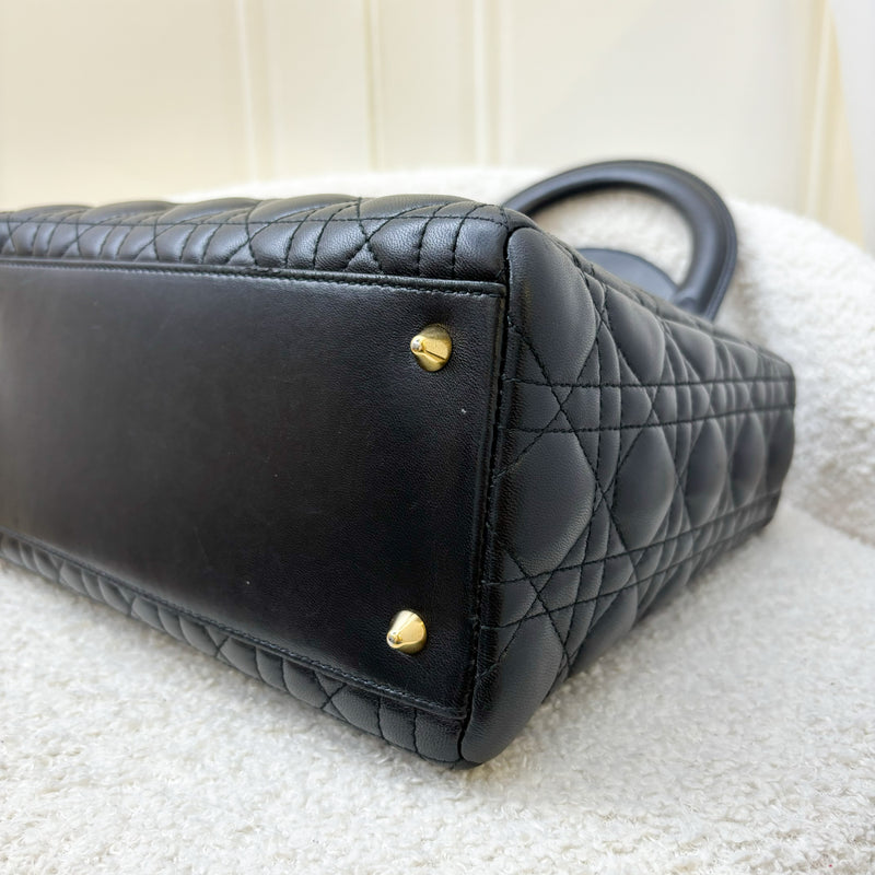 Dior Medium Lady Dior in Black Lambskin and GHW