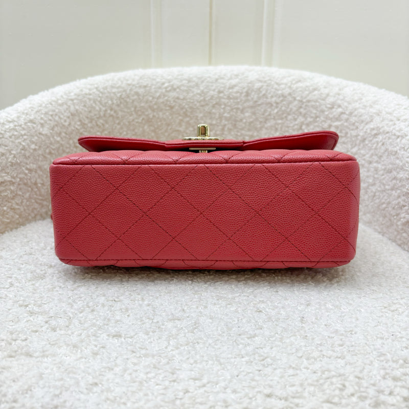 Chanel Classic Mini Rectangle Flap in 17C Dark Pink Caviar LGHW