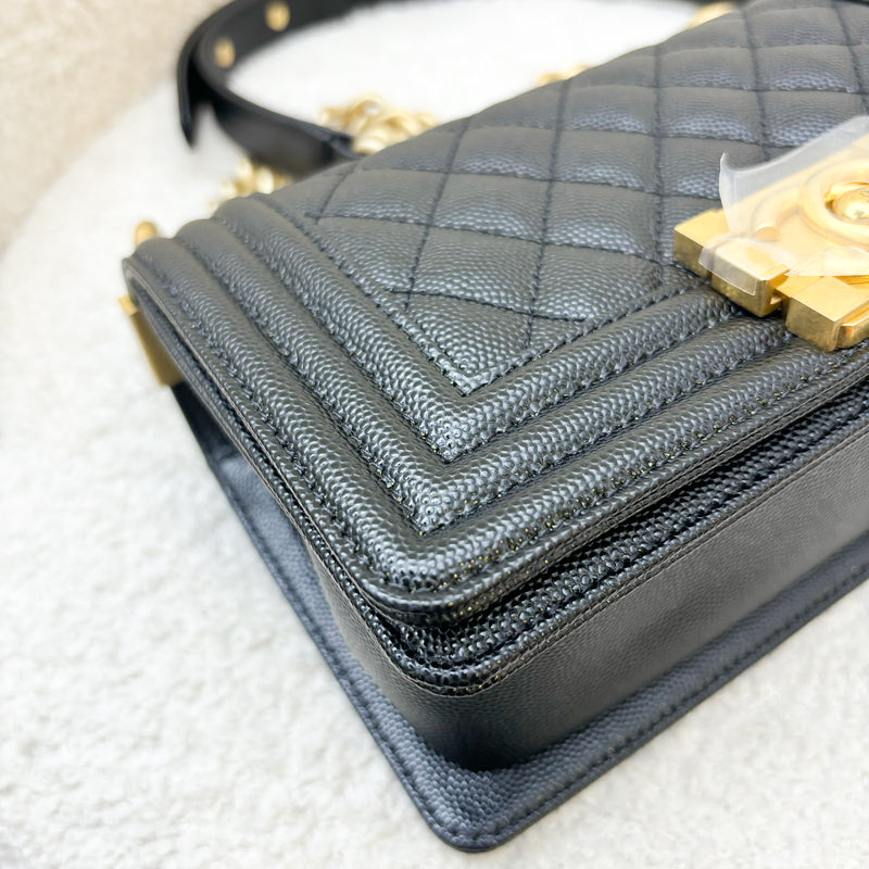 Chanel Small 20cm Boy Flap in Black Caviar and AGHW