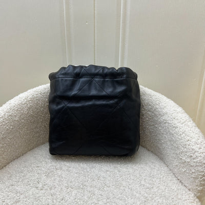 Chanel 22 Mini with Pearls in Black Distressed Calfskin and AGHW