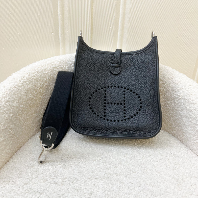 Hermes Mini Evelyne TPM in Noir Black Clemence Leather and PHW