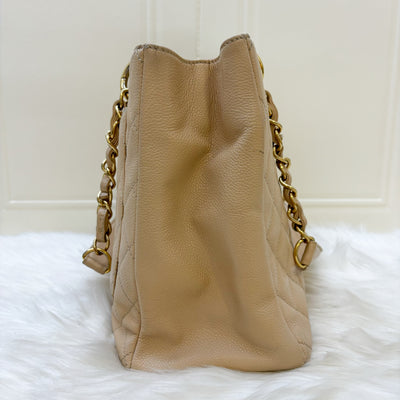 Chanel Grand Shopping Tote GST in Beige Caviar and GHW