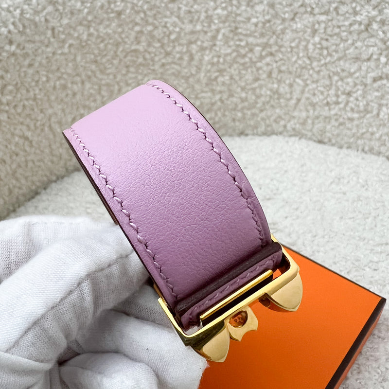 Hermes Collier de Chien CDC 24 Bracelet in Mauve Sylvester Swift Leather and RGHW