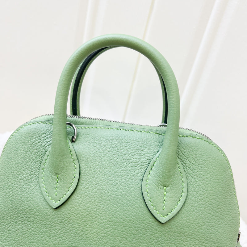 Hermes Mini Bolide in Vert Criquet Evercolor Leather and PHW