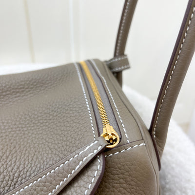 Hermes Lindy 26 in Etoupe Clemence Leather and GHW