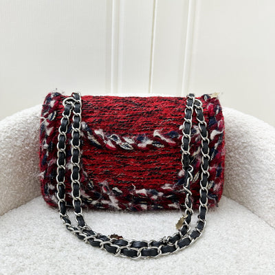 Chanel Small Classic Flap CF in Red Tweed and SHW