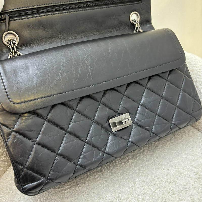 Chanel 2.55 Reissue 226 Flap in Black Distressed Calfskin and RHW