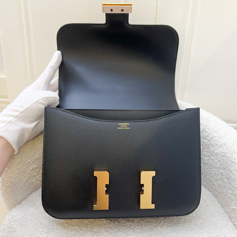 Hermes Constance 24 in Noir Black Epsom Leather and GHW