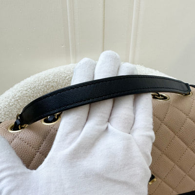 Chanel Medium Filigree Flap in Beige Caviar, Black Trim and AGHW