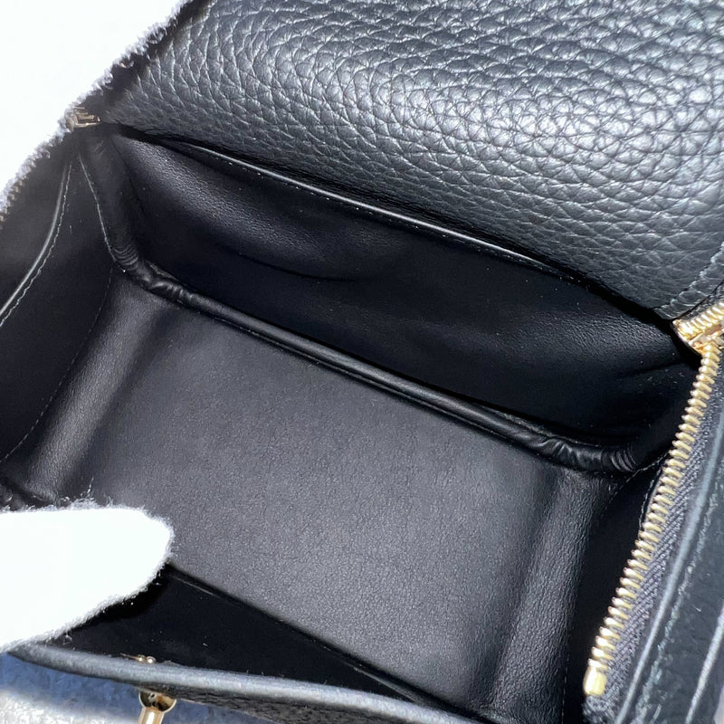 Hermes Mini Lindy in Black Noir Clemence Leather GHW