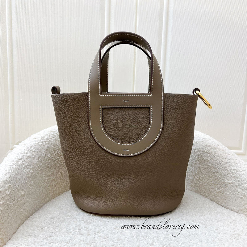 Hermes In The Loop 18 Bag in Etoupe Clemence / Swift Leather and GHW