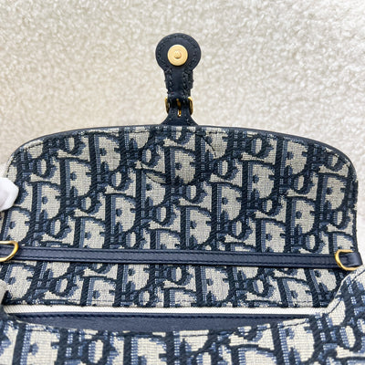 Dior Bobby Chain Bag in Blue Oblique Canvas GHW