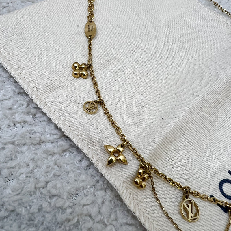 LV Blooming Supple Necklace in Gold Finish Metal