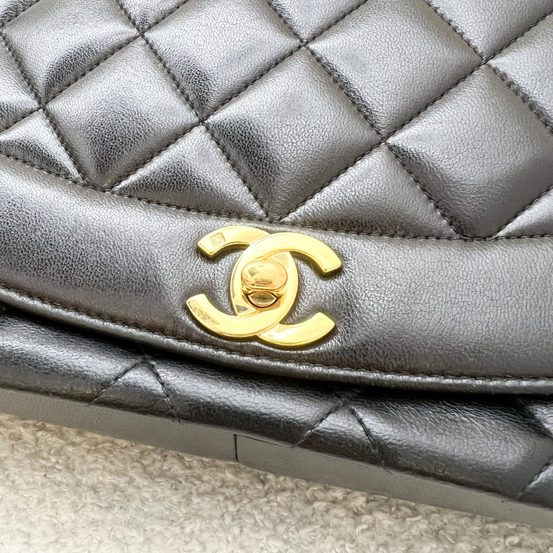 Chanel Medium Vintage Diana Flap in Black Lambskin and 24K GHW