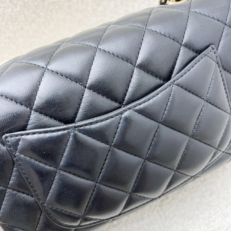 Chanel Classic Mini Rectangle Flap in Black Lambskin and LGHW