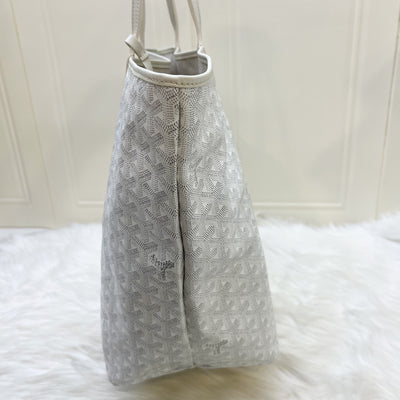 Goyard Saint Louis GM Tote in White Signature Goyardine Canvas