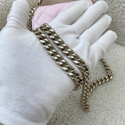 Chanel Seasonal Top Handle Mini Bag / Clutch on Chain in Pink Lambskin and GHW