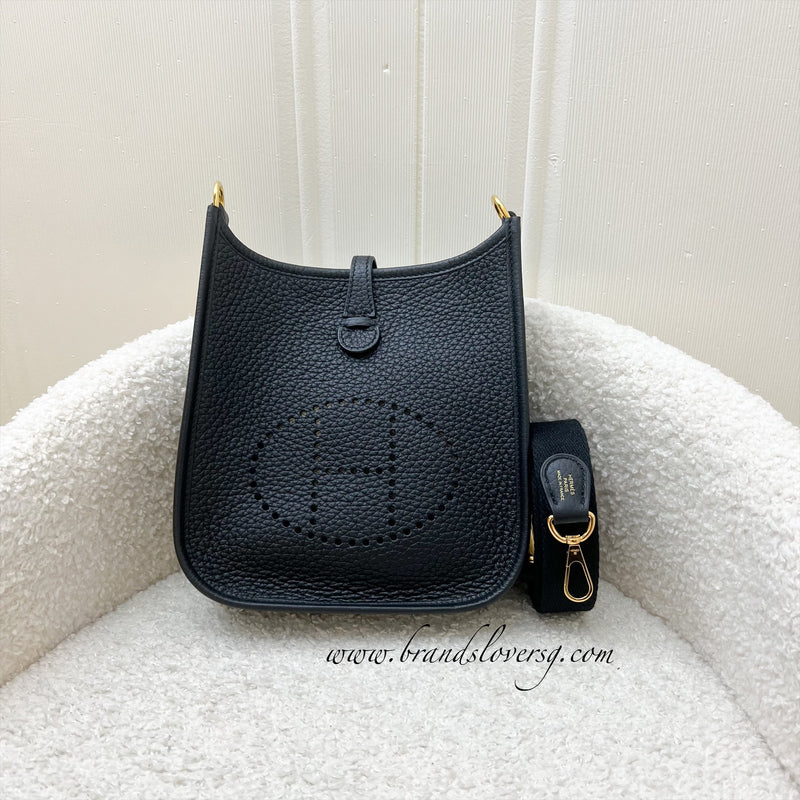 Hermes Mini Evelyne TPM in Noir Black Clemence Leather GHW