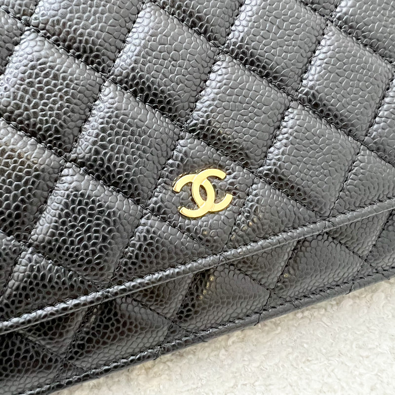 Chanel Classic Wallet on Chain WOC in Black Caviar and GHW