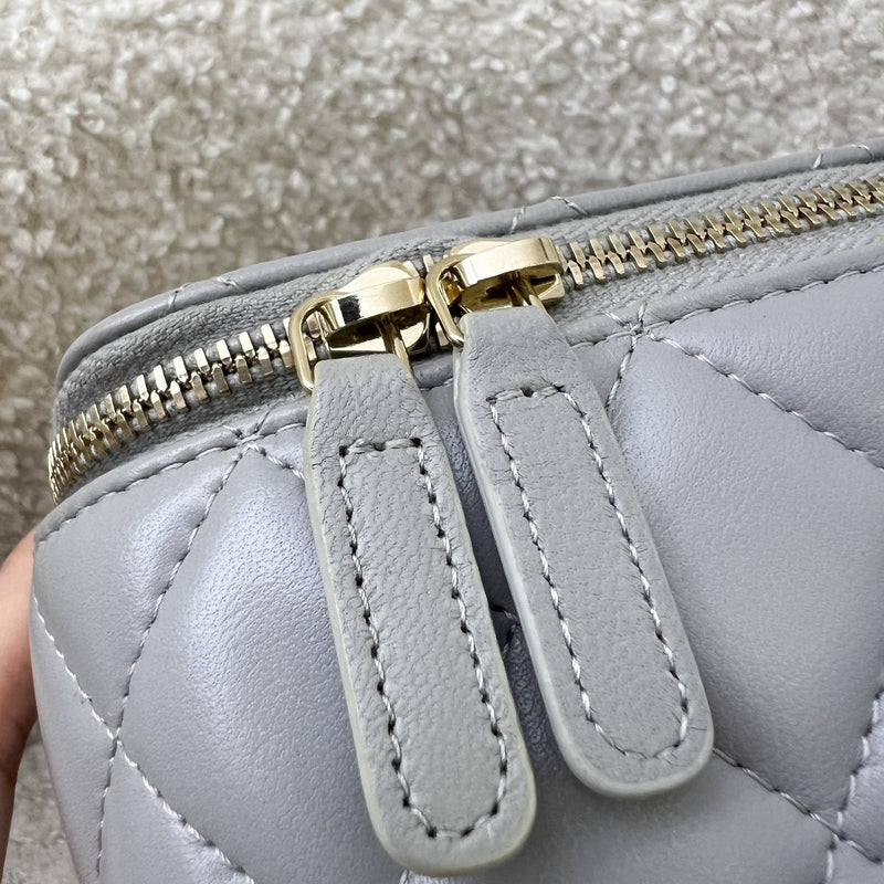 Chanel Pearl Crush Small Vanity in 21B Grey Lambskin and AGHW (Model: AP2303)