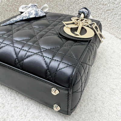 Dior Mini Lady Dior in Black Lambskin and LGHW with Dior Toile de Jouy Sauvage Mitzah