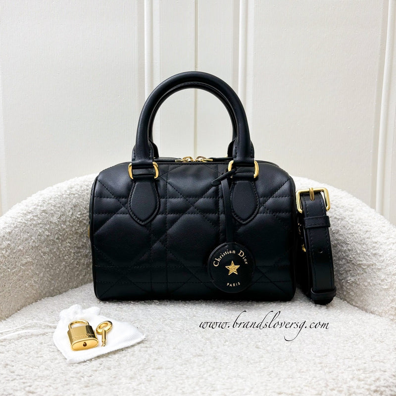 Dior Groove 20 Bowling Bag in Black Macrocannage Calfskin and GHW