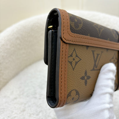 LV Dauphine Compact Wallet in Reverse Monogram, Monogram Canvas and GHW