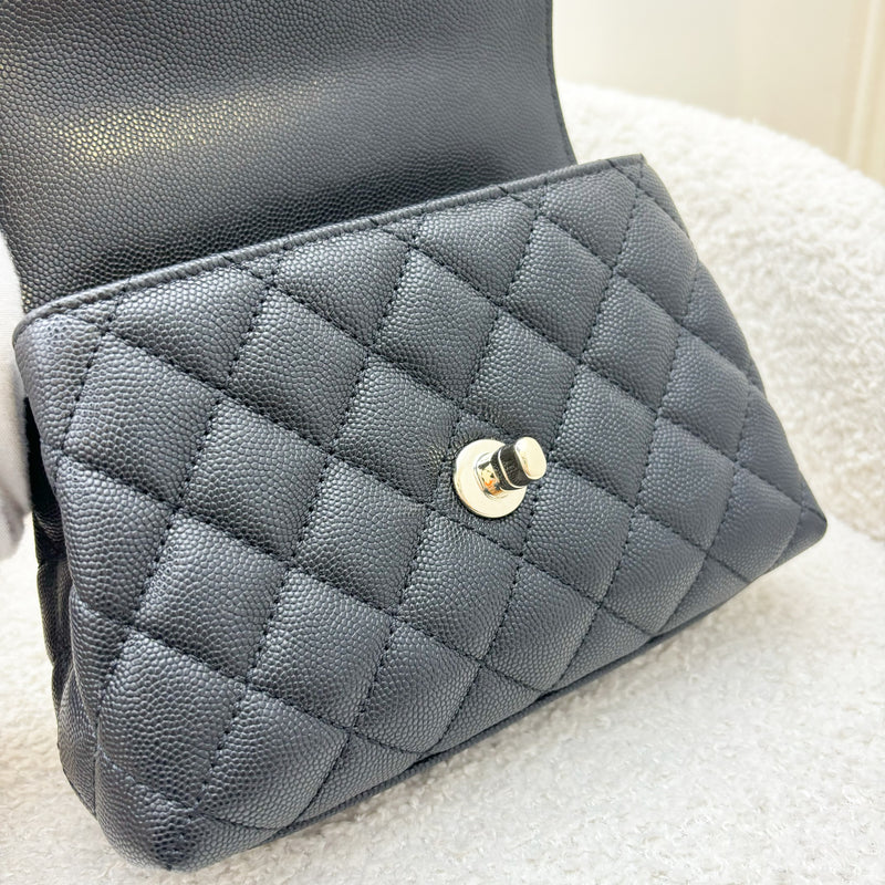 Chanel Mini 19cm Coco Handle Flap in Black Caviar and LGHW