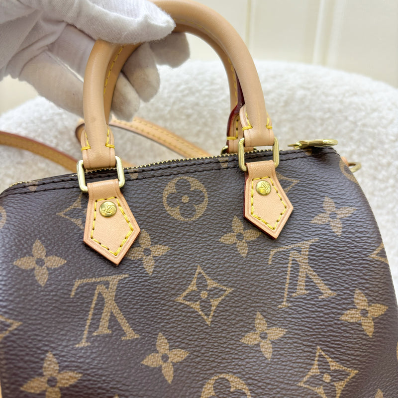 LV Nano Speedy in Monogram Canvas GHW (Non-detachable Strap Version)