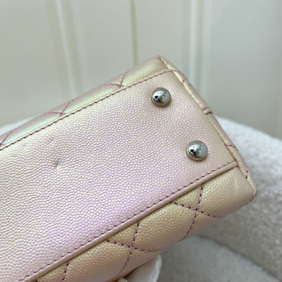 Chanel Small 24cm Coco Handle in 21K Iridescent Pink Caviar and Rainbow HW