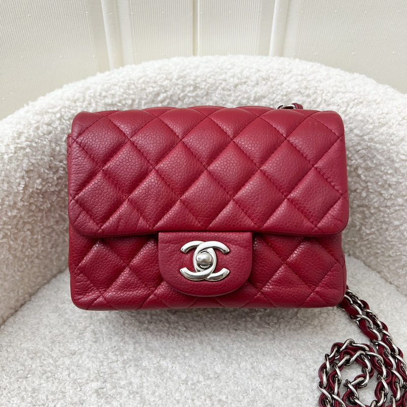 Chanel Classic Square Mini Flap in Red Caviar and SHW