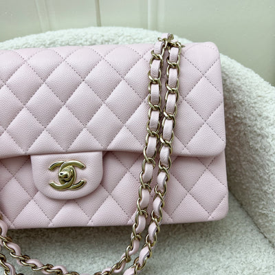 Chanel Medium Classic Flap CF in 22S Light Pink Caviar and LGHW