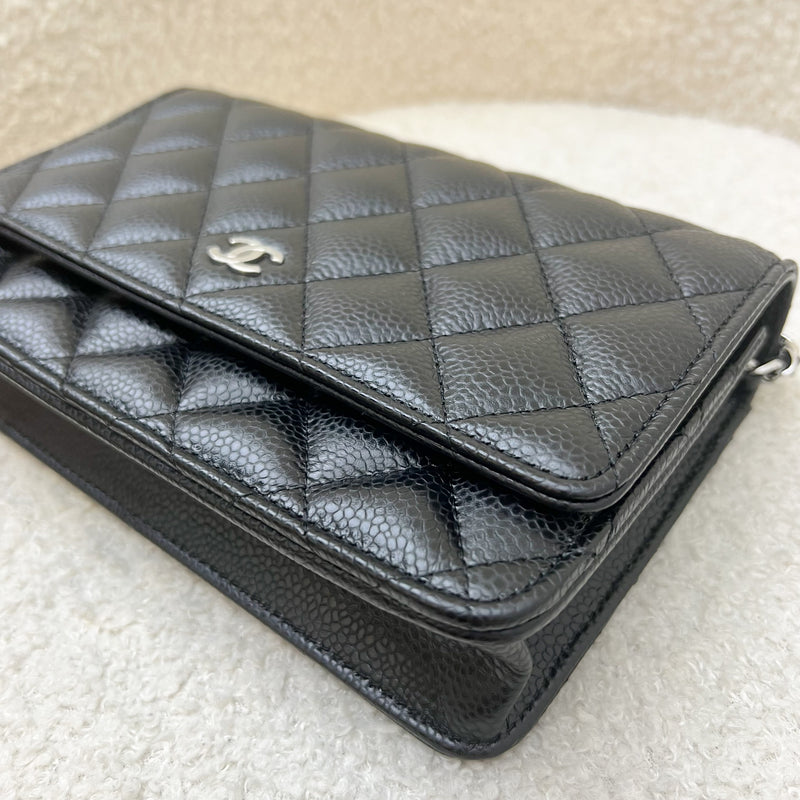 Chanel Classic Wallet on Chain WOC in Black Caviar and SHW