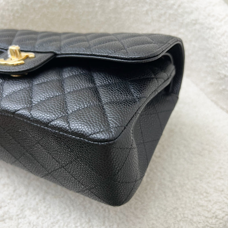 Chanel Small Classic Flap CF in Black Caviar and GHW (Model: A01113)