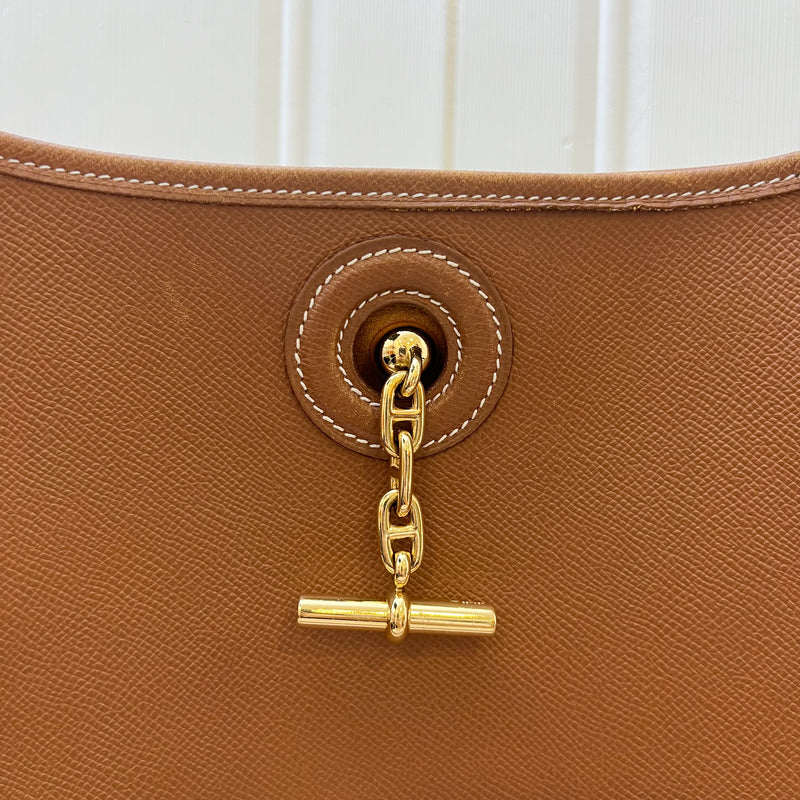 Hermes Vintage Vespa Messenger Bag in Gold Epsom Leather and GHW